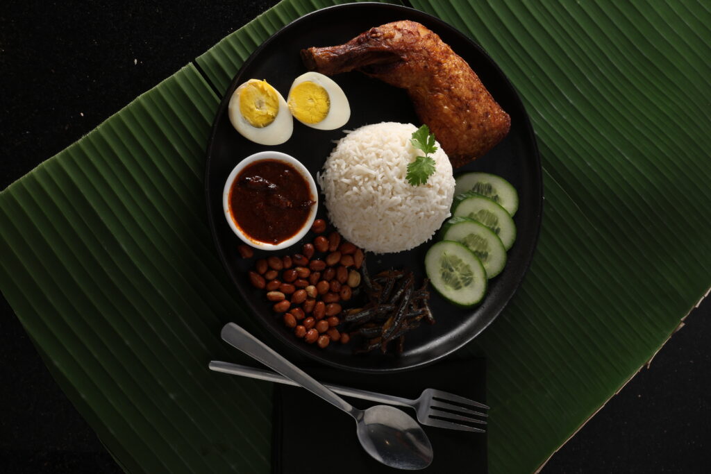 Nasi Lemak with Fried Chicken