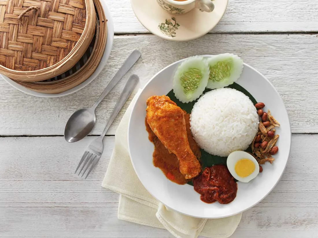 Nasi Lemak with Curry Chicken