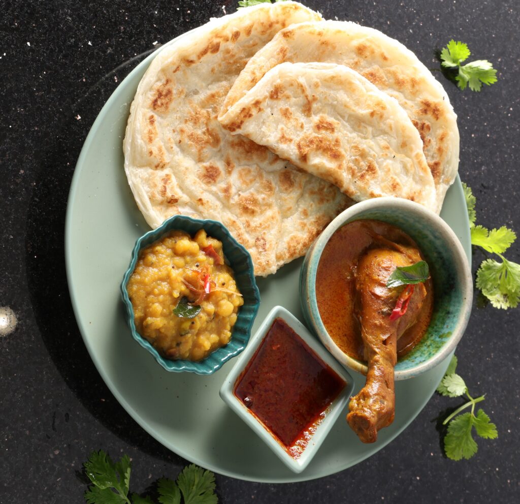 Roti Canai with Curry Chicken